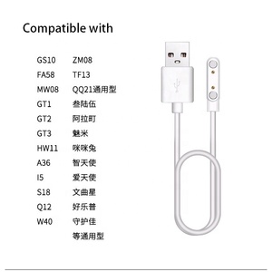 Cargador Magnético Universal <span class=keywords><strong>USB</strong></span> 1A con Conector Pogo Pin de 7.62mm y 2 Pines para Reloj Inteligente - Product Image 2