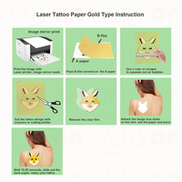 Papier de tatouage temporaire A.DSon Gold A4 blanc écologique, autocollant de tatouage imprimable DIY compatible laser, fournitures de fête