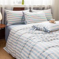 Low MOQ personnalisé fleur imprimée housse de couette ensemble de draps de lit de literie en coton doux