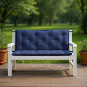 Juego de Cojines para Banco de Exterior en Tela Oxford Azul Marino, Extraíbles, Lavables, Resistentes al Agua, para Uso en Todas las Estaciones - Product Image 2