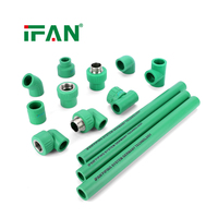Raccords de tuyauterie PPR verts IFAN 20-110 mm, résistants à la corrosion, pour l'alimentation en eau des bâtiments, directement de l'usine
