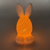 Lanterne LED Lapin de Pâques Imprimée en 3D en Gros, Lampe Lapin Creuse en Plastique, Décoration de Fête, Veilleuse de Vacances, OEM