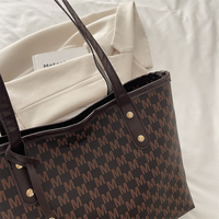 Sac fourre-tout en cuir PU souple avec imprimé lettres, motif monogramme, 4 couleurs, léger, pour femme, idéal pour le quotidien ou comme cadeau