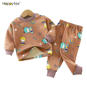 Pantalon Long et <span class=keywords><strong>chaud</strong></span> à manches longues, style européen et moderne, <span class=keywords><strong>pyjama</strong></span> doux pour fille, enfants, avec impression de dessin animé, Logo personnalisé - Product Image 3