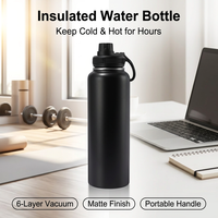 Gourde isotherme à double paroi en acier inoxydable, garde la température pendant 12 à 24 heures, anti-fuite, pour la salle de sport, les voyages en plein air