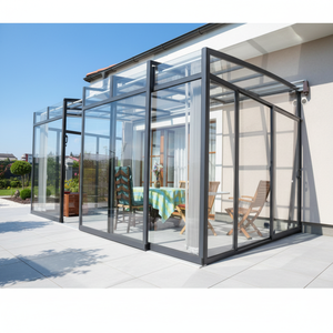 Abri de <span class=keywords><strong>piscine</strong></span> moderne de luxe avec toit <span class=keywords><strong>rétractable</strong></span>, <span class=keywords><strong>véranda</strong></span> motorisée coulissante en verre, abri solaire intelligent étanche - Product Image 5