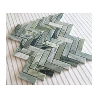 Carrelage en marbre Chevron vert écologique résistant à l'eau, design moderne style ferme, pour crédence murale et décoration de salle de bain