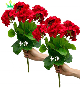 <span class=keywords><strong>Geranios</strong></span> <span class=keywords><strong>artificiales</strong></span> de seda para decoración del hogar, plantas de jardín, <span class=keywords><strong>geranios</strong></span>, Rojo - Product Image 1
