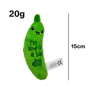 2026 New Design Wholesale Pet Supplies Sustainable Eco-friendly <b>Cat</b> Small Green Cucumber Chew Toy <b>Plush</b> Interactive Indoor Use - Product Image 6