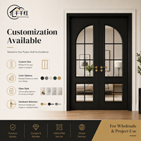 Porte en verre française moderne avec un design élégant, porte intérieure personnalisée, porte en bois de qualité supérieure, fournisseur de projets OEM ODM