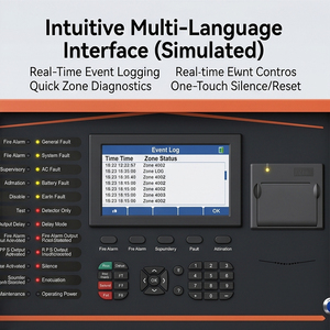 Panneau d'alarme incendie adressable 6 boucles, système de protection incendie intelligent avec écran LCD EN54 LPCB - Product Image 3