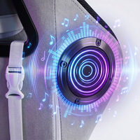 Chaise de jeu moderne en velours avec hauteur réglable, massage 7 points, lumières LED RGB et haut-parleurs intégrés pour la maison et le bureau