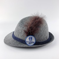 Chapeau en feutre unisexe pour adultes, style alpin bavarois, Oktoberfest, avec plumes