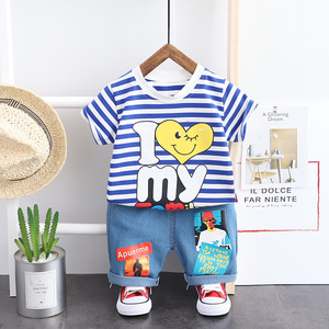 เสื้อผ้าเด็กคุณภาพสูงแบบใหม่ขายส่ง ชุดเสื้อยืดสีดำและกางเกงจ็อกเกอร์สำหรับเด็กเล็ก - Product Image 6
