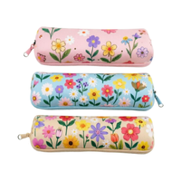 Étui à crayons en néoprène personnalisé écologique, sac à pinceaux de maquillage isotherme portable, pochette pour fournitures scolaires