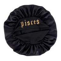 Nouvelle impression large bande 12 signes du zodiaque bonnet de sommeil grands Bonnets en Satin bonnet de sommeil cheveux soyeux pour dames