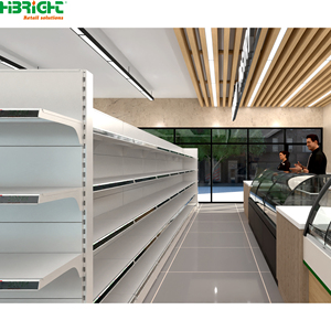 Estanterías de Acero Blancas para Supermercados, Góndolas de Exhibición para Tiendas de Abarrotes, Almacenamiento para Pasillos - Product Image 3