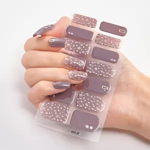 Оптовая продажа, 3D водостойкий блеск для ногтей, блестящие декоративные наклейки для ногтей на заказ, блестящие полоски для лака для ногтей