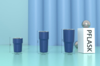 Tasse thermos personnalisée à double paroi en acier inoxydable Tasse à café avec couvercles pour boissons chaudes et froides pour cadeaux d'affaires
