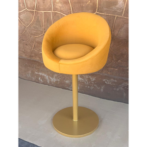 Chaise de bar moderne en velours avec base en métal, tabouret rembourré, siège de comptoir de café contemporain, mobilier de luxe - Product Image 3