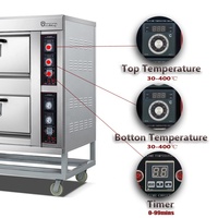 Four à gaz à double étage Yearmay, 4 plateaux, 220V, en acier inoxydable, pour la cuisson de pizzas, gâteaux et pains, directement de l'usine