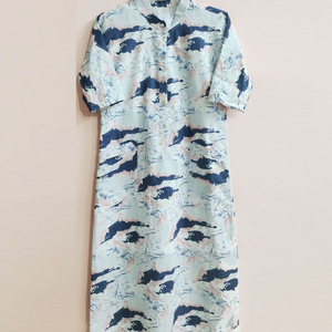 Vestido Túnica Casual con Estampado Abstracto para Mujer, Cuello Mao, Media Manga, Corte Holgado, Estilo Kurti, Precio de Fábrica, Novedad 2026 - Product Image 1