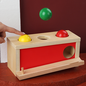 Boule ronde en bois <span class=keywords><strong>tiroir</strong></span> cible boîte jouet éducatif <span class=keywords><strong>Montessori</strong></span> éducation précoce balle pressant la boîte pour les enfants - Product Image 4