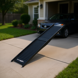 Rampa Pieghevole per Cani in Plastica Nera, Design Rettangolare per l'Accesso degli Animali al Veicolo - Product Image 2