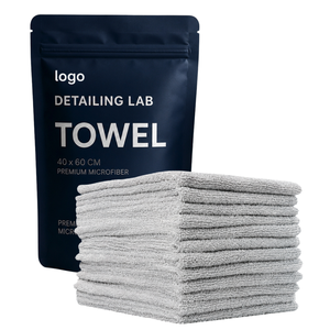 Serviette de detailing OEM sans bords 40x40cm 380GSM en microfibre premium, serviette de séchage automobile 80/20 - Product Image 3