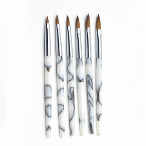 Pinceau à ongles en acrylique avec manche marbré, 100% poils de vison Kolinsky, personnalisé, pour poudre acrylique, vernis à ongles, outil de manucure - Product Image 2