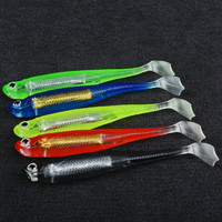 Hameçons de pêche lumineux en PVC multicolores de haute qualité, 10 cm, 6,7 g, avec queue de canard pour la pêche au bar en mer et en rivière