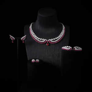 241203 Dubai bridal קובייז שרשרת תכשיטים סטים לנשים קסם המפלגה קריסטל נישואין אירוסין חתונה - Product Image 4