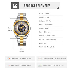 Montre automatique de luxe pour homme, ODM/OEM, logo personnalisé, étanche 30M, bracelet en acier inoxydable, cadran analogique, montre-bracelet pour affaires, vente en gros - Product Image 6