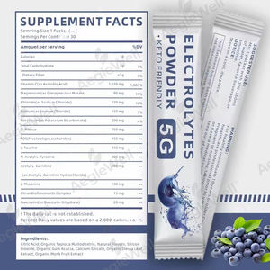 ผงอิเล็กโทรไลต์ละลายน้ำ Aeglewell OEM ผงอิเล็กโทรไลต์บลูเบอร์รี่ธรรมชาติ ผงอิเล็กโทรไลต์สำเร็จรูปสำหรับตลาดสหรัฐอเมริกา - Product Image 2