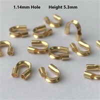 Sin deslustre GF 14K Gold Filled U Shape Wire Protector Cable Dedales Cierres Conector para collar Fabricación de joyas Hallazgos