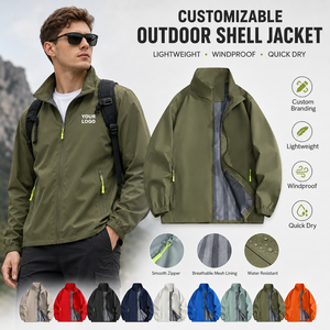 Chaqueta Impermeable de Alta Calidad con Cuello y Protección Contra el Viento para Hombre, Ropa Deportiva para Exteriores con Logotipo Personalizado, Chaqueta Cortavientos para Hombre - Product Image 1