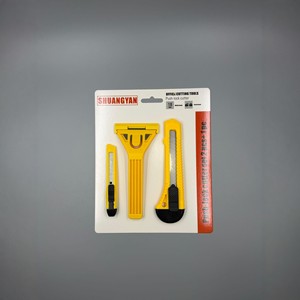 Shuangyan Utility <b>Knife</b> Set 18mm Push <b>Lock</b> Cutter With Scraper For Office And Home Use - Product Image 5