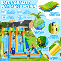 Toboggan aquatique gonflable FBsport, château gonflable, toboggan aquatique et piscine, équipement de jeu aquatique intérieur pour enfants