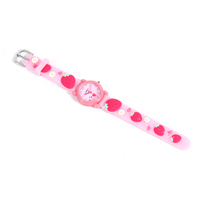 Montre à quartz étanche Bling Pink Strawberries pour filles avec bracelet en PVC tendance
