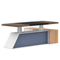 Bureau de direction électrique à double moteur, réglable en hauteur (625-1175 mm), mobilier de bureau de luxe, table assis-debout pour PDG et directeurs