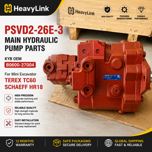 Pièces de pompe hydraulique principale PSVD2-26E-3 KYB OEM B0600-27004 pour mini-excavatrice Terex TC60 Schaeff HR18 - Product Image 1