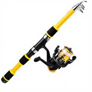 Ensemble de <span class=keywords><strong>canne</strong></span> à pêche en <span class=keywords><strong>mer</strong></span> pour débutants, <span class=keywords><strong>canne</strong></span> en plastique renforcé de fibre de verre à longue portée avec moulinet, options 15M/18M pour débutants - Product Image 1