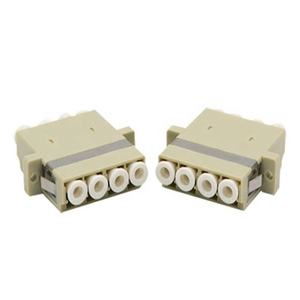 Color beige LC/UPC OM2 MM Conector <span class=keywords><strong>de</strong></span> brida cuádruple Adaptador <span class=keywords><strong>de</strong></span> fibra óptica LC Acoplador cuádruple FTTH <span class=keywords><strong>PON</strong></span> - Product Image 1