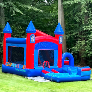 Château Gonflable Combo Bleu et Rouge avec Toboggan Aquatique Courbé - Château de Rebond / Trampoline Gonflable - Product Image 2