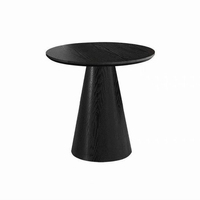 Table à manger ronde extensible en bois massif, design moderne du milieu du siècle, pour hôtel, café, usage domestique