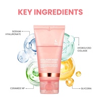 Masque de nuit au collagène pour une peau éclatante et ferme, masque peel-off pour le visage qui renforce l'élasticité