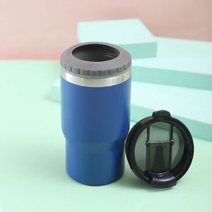Bouteille isotherme cylindrique en acier inoxydable de 14 oz pour bière, double paroi sous vide, double couvercle, style américain, portable, pour une rétention du froid optimale - Product Image 4