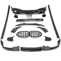 Nuevo Kit de Carrocería de Fibra de Carbono de Alta Calidad Estilo LD, Difusor de Labio para Parrilla Delantera con Alerón LED, Faldones Laterales para Espejos Retrovisores para G06 X6