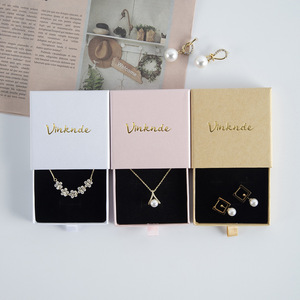 Custom Logo Luxury Paper Cardboard Small Gift Packing <b>Box</b> Earring Necklace Packaging Jewelry Jewel <b>Box</b> Packaging With Insert - Product Image 5