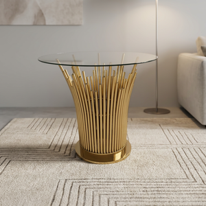LEDA Luxury Birthday <b>Party</b> Outdoor Dining Supplies Clear Glass Gold Metal Frame <b>Table</b> for Hotels Wedding <b>Table</b> - Product Image 1